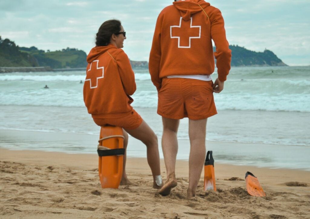 Teen lifeguards on the beach — a great summer job for teenagers to make money!
